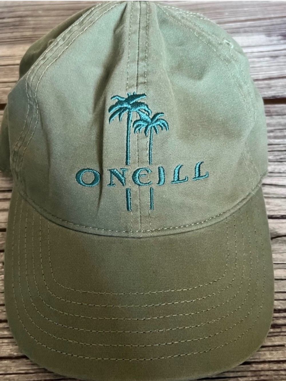 O'Neill Olive Green Baseball Cap with Teal Embroidery